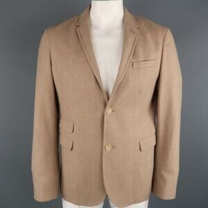 NEIL BARRETT Chest Size XL Camel Solid Wool Notch Lapel Sport Coat